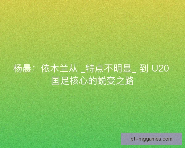杨晨：依木兰从 _特点不明显_ 到 U20 国足核心的蜕变之路
